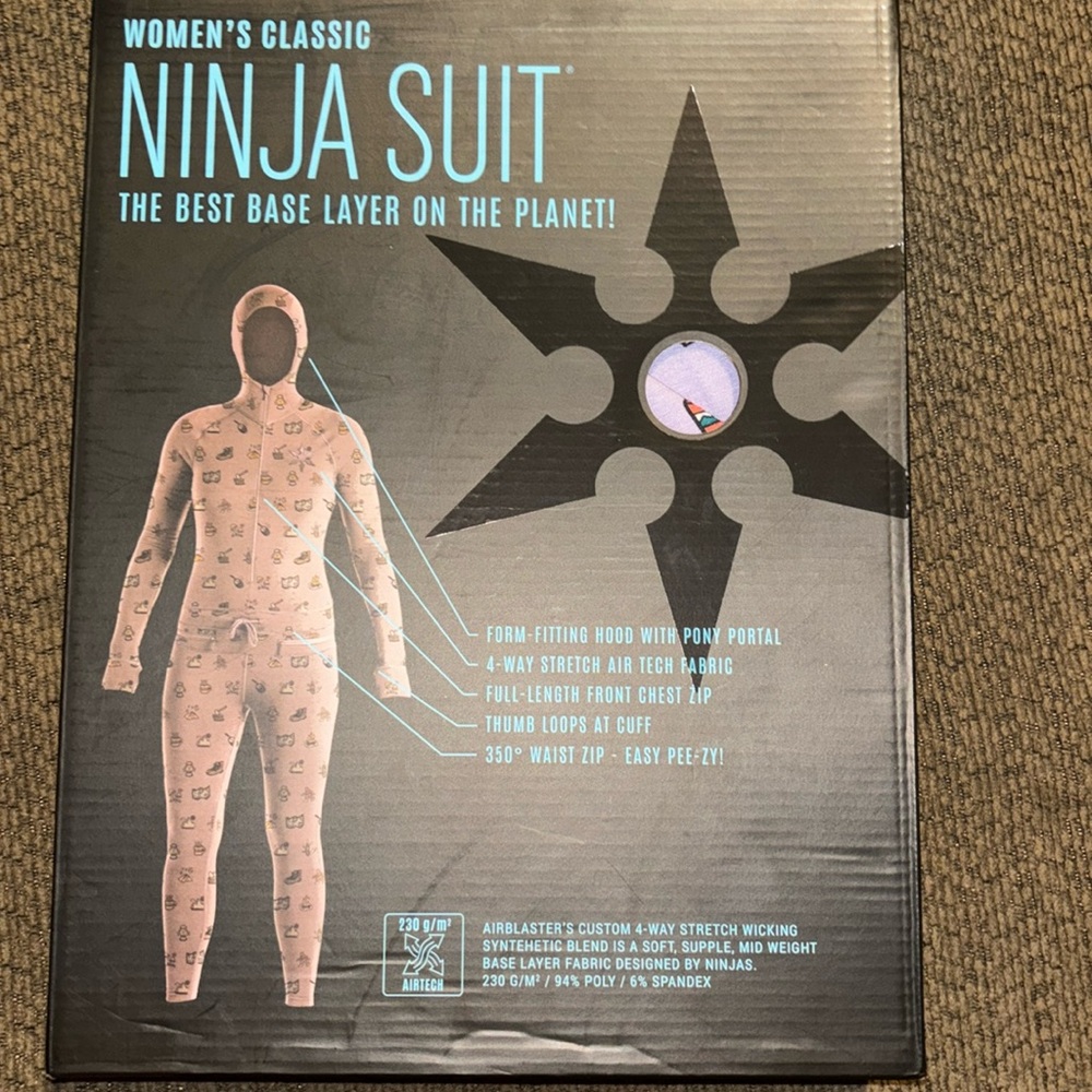 Airblaster ninja suit, women’s medium, pink, brand new!
